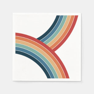 Farbenfrohe, im Retro-Stil gehaltene Regenbogendek Serviette