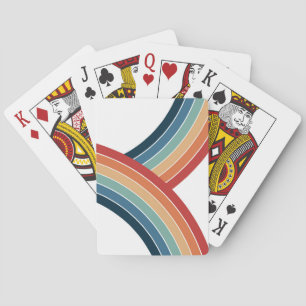 Farbenfrohe, im Retro-Stil gehaltene Regenbogendek Spielkarten