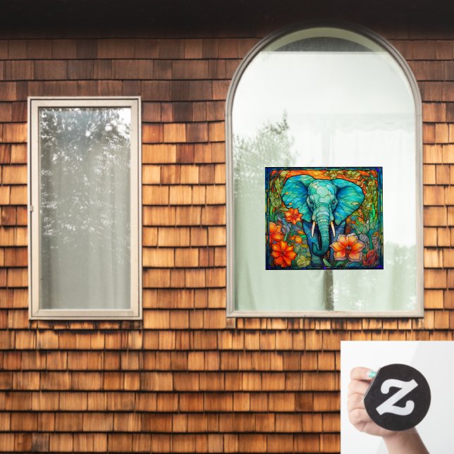 Farbenfrohe Imitate aus Blumenlephon Fensteraufkleber (Fenster Zuhause)