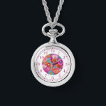 Farbenfrohe Imitate bestickt mit floraler Elegant  Armbanduhr<br><div class="desc">Farbenfrohe Imitate Stickereien Floral Elegant Womans Uhren bietet eine trendige farbenfrohe moderne Imitate Stickerei Blumenmuster in Rosa,  lila,  Orange,  Blau und Gelb. Erstellt von Evco Studio www.zazzle.com/store/evcostudio</div>