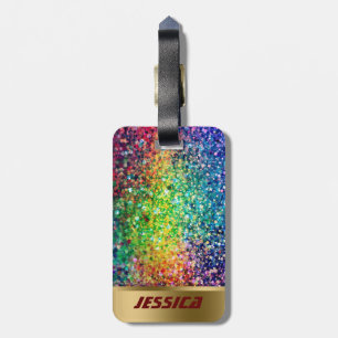 Farbenfrohe Imitate Glitzer und Glitzern Gold Akze Gepäckanhänger