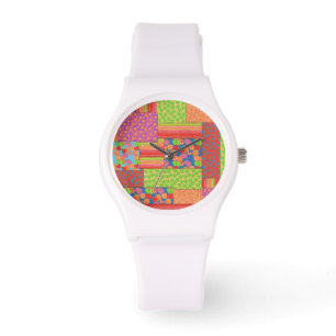 Farbenfrohe Imitate Muster der Sommerkulturen Armbanduhr