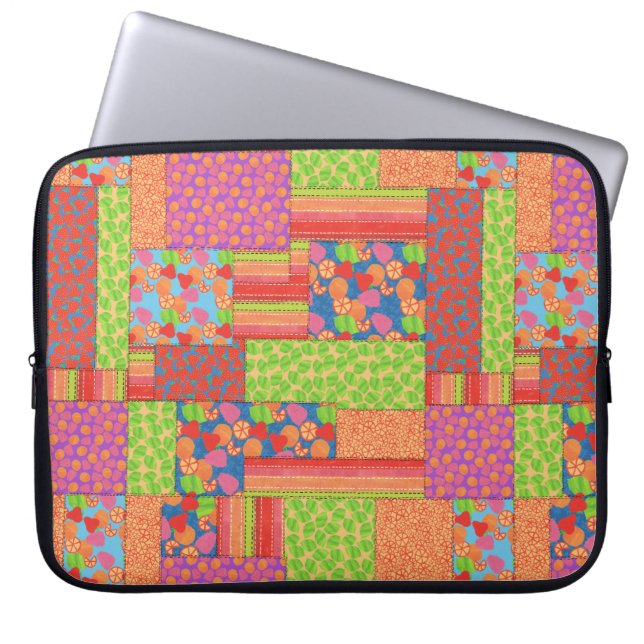 Farbenfrohe Imitate Muster der Sommerkulturen Laptopschutzhülle (Vorderseite)