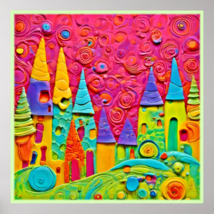 Farbenfrohe innovative Clay-Kreation Poster