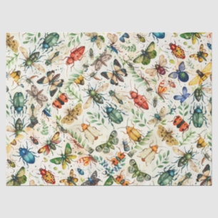 Farbenfrohe InsektenCollage Decoupage Seidenpapier