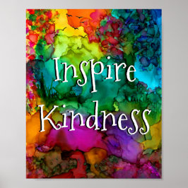 Farbenfrohe Inspirier Kindness Typografy Poster