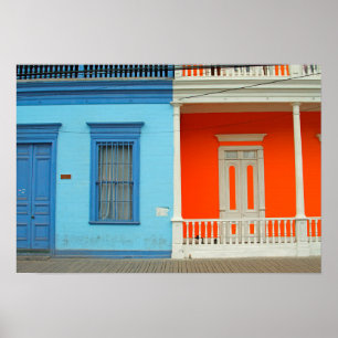 farbenfrohe Iquile Street Poster