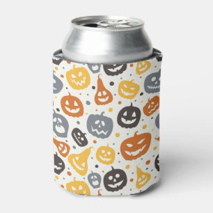 Farbenfrohe Jack-O'-Lantern-Gesichtsmuster Dosenkühler