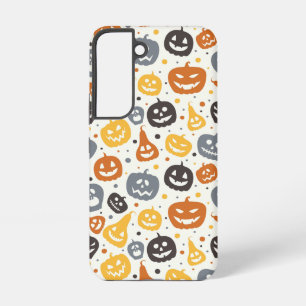 Farbenfrohe Jack-O'-Lantern-Gesichtsmuster Samsung Galaxy Hülle