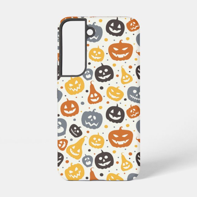 Farbenfrohe Jack-O'-Lantern-Gesichtsmuster Samsung Galaxy Hülle (Rückseite)