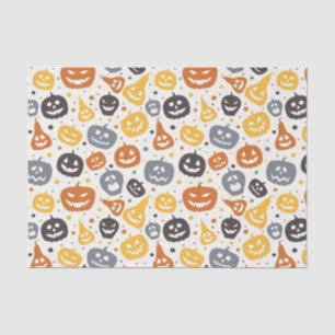 Farbenfrohe Jack-O'-Lantern-Gesichtsmuster Seidenpapier