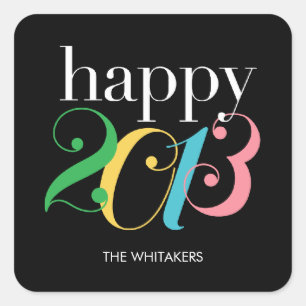Farbenfrohe Jahr Silvester Party Stickers