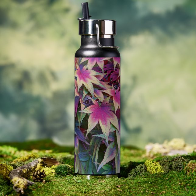 Farbenfrohe japanische Ahorn-Blätter Trinkflasche (Außenbereich)