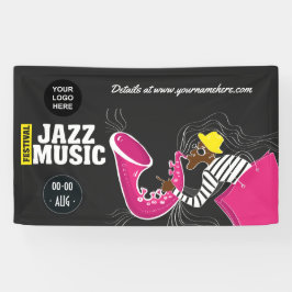 Farbenfrohe Jazzmusikfestspiele Logo personalisier Banner