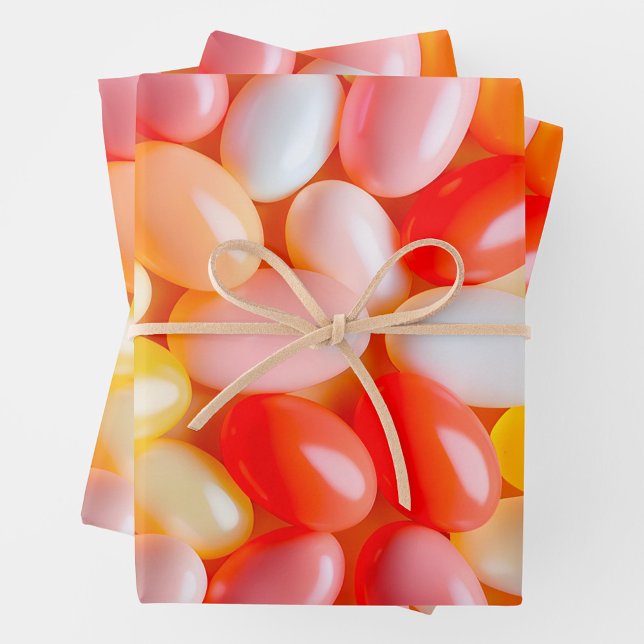 Farbenfrohe Jelly Bean Art Wrapping Paper Sheets Geschenkpapier Set (Von Creator hochgeladen)