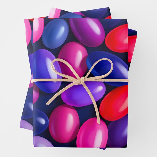 Farbenfrohe Jelly Bean Art Wrapping Paper Sheets Geschenkpapier Set (Von Creator hochgeladen)