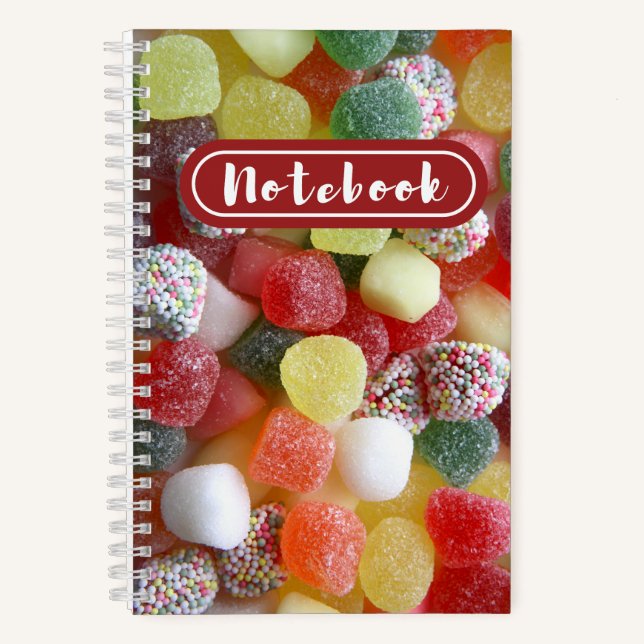 Farbenfrohe Jelly Candies Fun Notizbuch (Vorderseite)