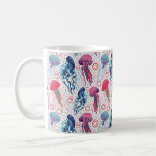 Farbenfrohe Jelly-Fische Kaffeetasse