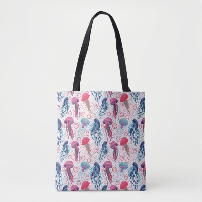 Farbenfrohe Jelly-Fische Tasche (Vorderseite)