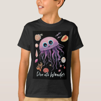 Farbenfrohe Jellyfish T - Shirt der Kinder