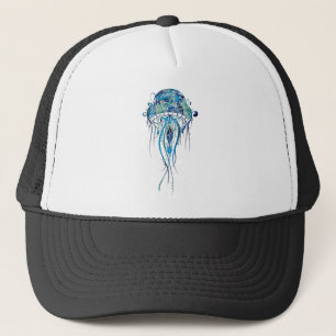 Farbenfrohe Jellyfish Tattoo Style Truckerkappe