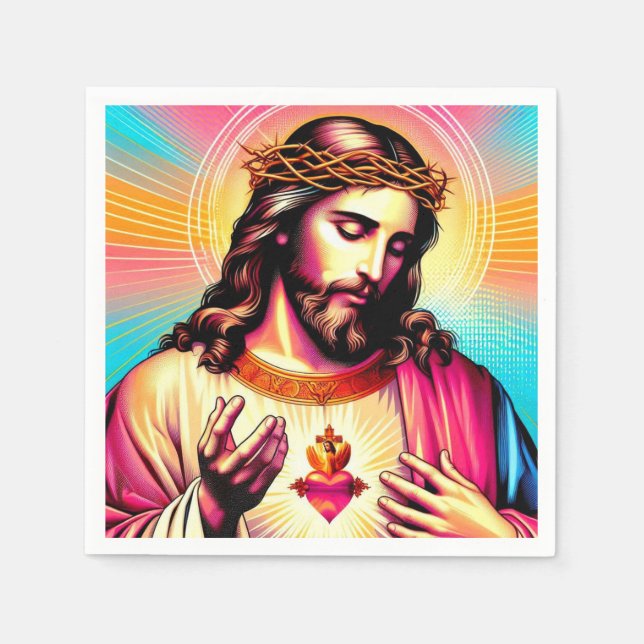 Farbenfrohe Jesus Napkins! Serviette (Vorderseite)