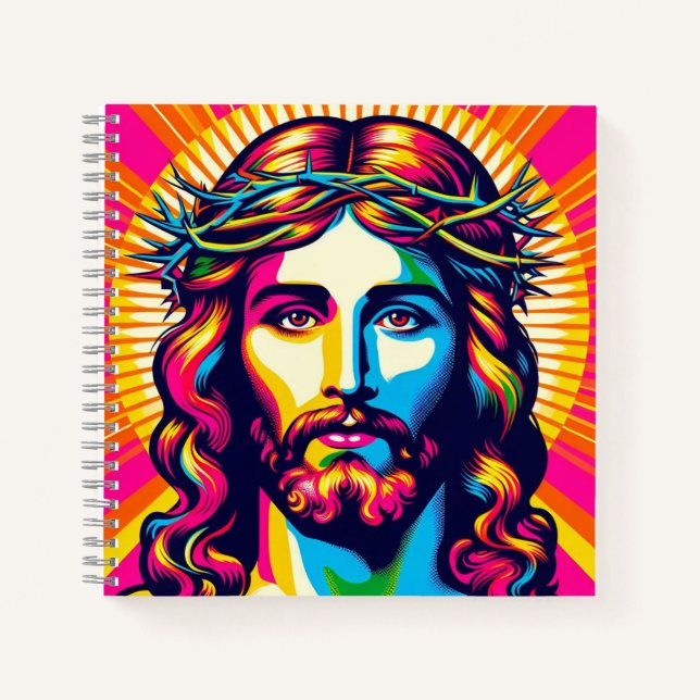 Farbenfrohe Jesus Notizbuch! Notizbuch (Vorderseite)