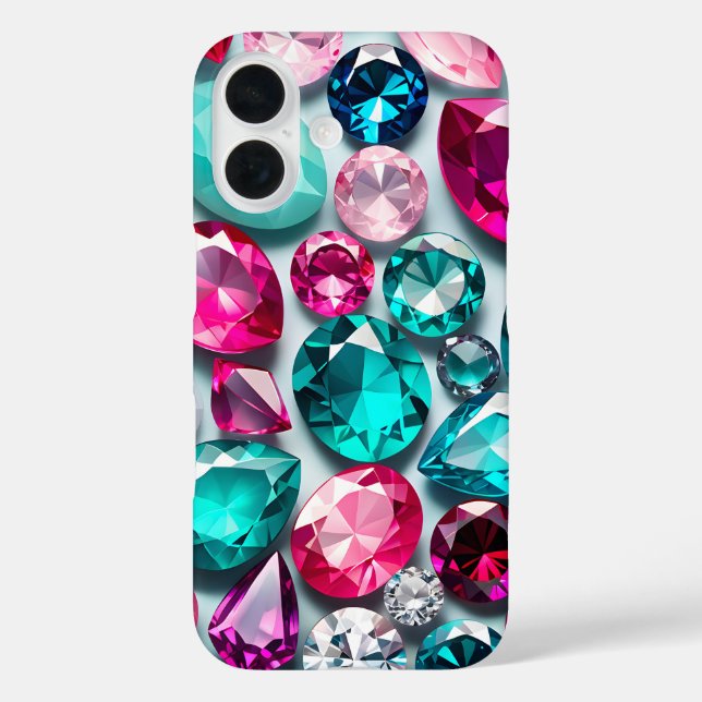 Farbenfrohe Jewel Art iPhone Case (Rückseite)