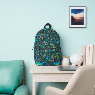 Farbenfrohe Jewel Tone Fraktal Abstrakte Kunst Bedruckter Rucksack
