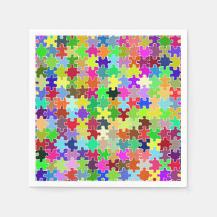 Farbenfrohe Jigsaw Puzzle Muster Serviette