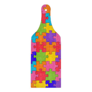 Farbenfrohe Jigsaw Puzzle Schneidebrett
