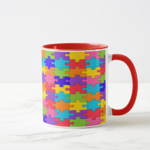 Farbenfrohe Jigsaw Puzzle Tasse