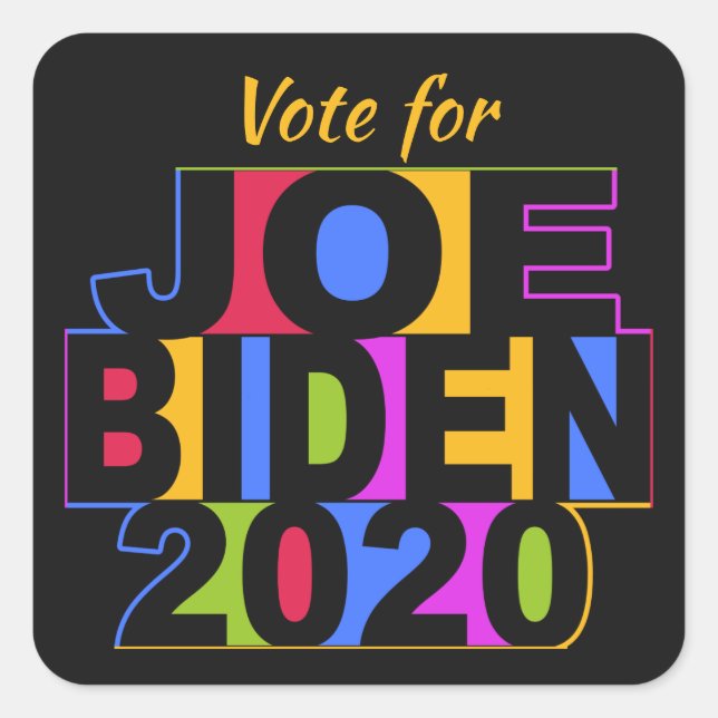 Farbenfrohe JOE BIDEN 2020 Aufkleber (Vorderseite)