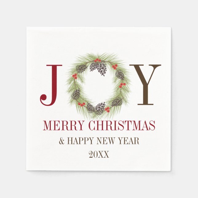 Farbenfrohe JOURD KREath Personalisiert Holiday Na Serviette (Vorderseite)