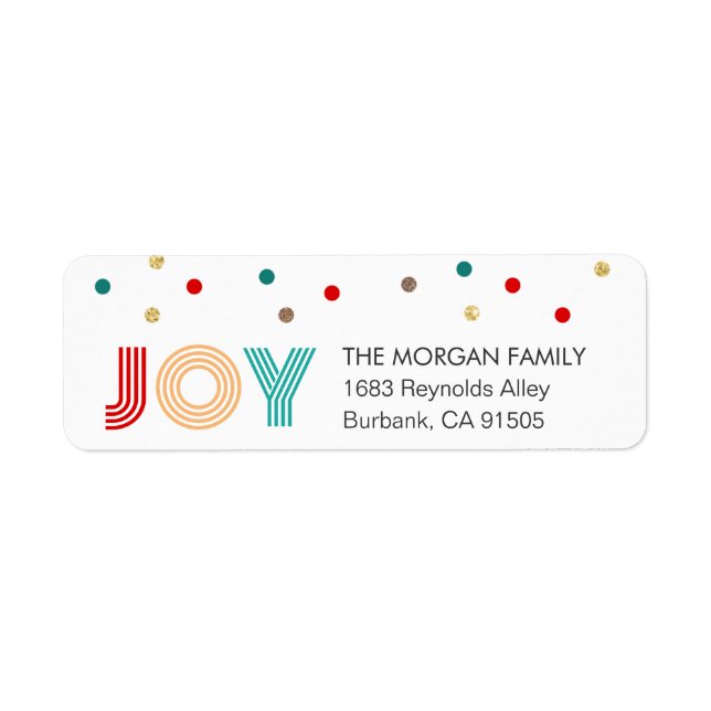 Farbenfrohe JOY Modern Confetti Dots Holiday (Vorne)
