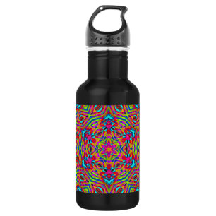 Farbenfrohe Jumble Mandala Edelstahlflasche