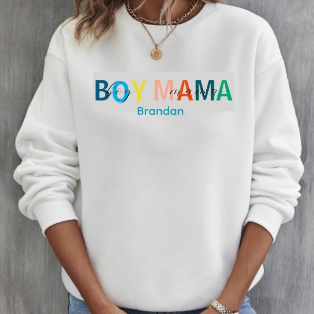 Farbenfrohe junge Mama Name Sweat Shirts für Mamas (Von Creator hochgeladen)
