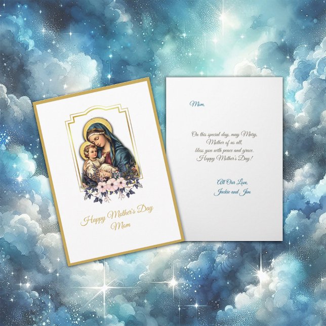 Farbenfrohe Jungfrau Mary mit dem Baby Jesus Mutte Karte (Von Creator hochgeladen)
