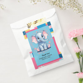 Farbenfrohe Jungle Blue Elephant Baby Dusche Geschenktütchen