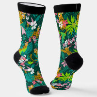 Farbenfrohe Jungle-Blume und Tiermuster