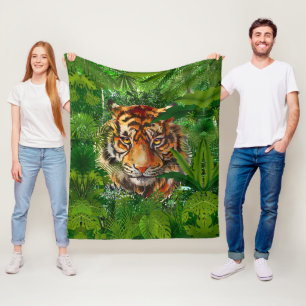 Farbenfrohe Jungle Tiger - Tiger Fleece Blanken
