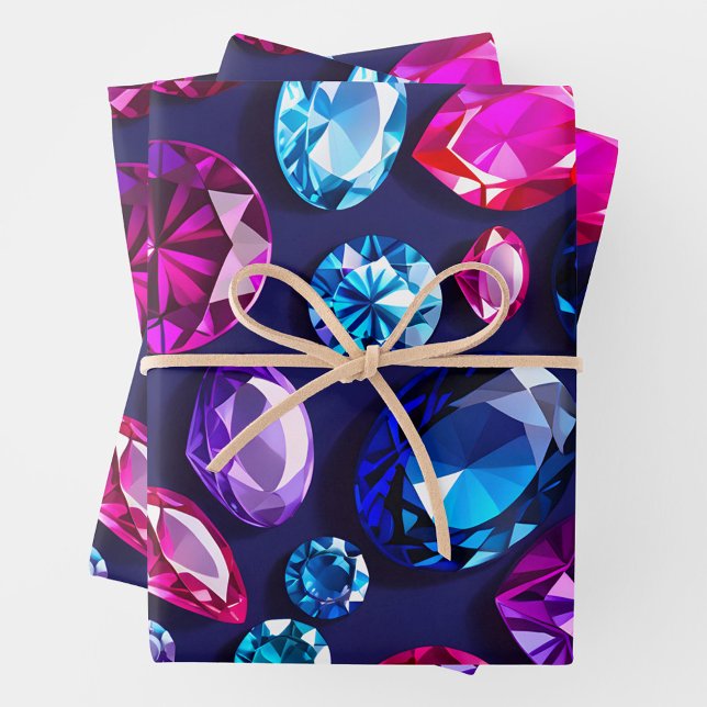 Farbenfrohe Juwel Art Wrapping Paper Sheets Geschenkpapier Set (Von Creator hochgeladen)