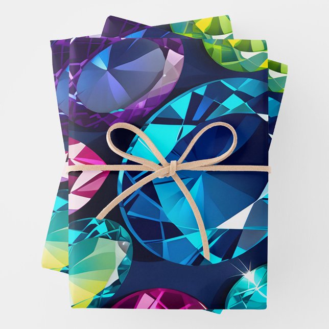 Farbenfrohe Juwel Art Wrapping Paper Sheets Geschenkpapier Set (Von Creator hochgeladen)