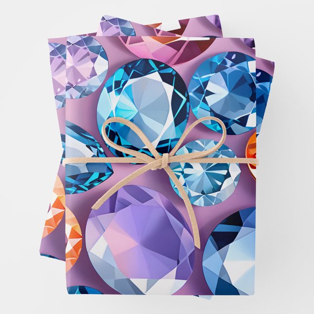 Farbenfrohe Juwel Art Wrapping Paper Sheets Geschenkpapier Set (Von Creator hochgeladen)