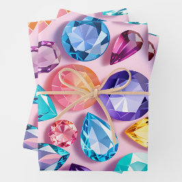 Farbenfrohe Juwel Art Wrapping Paper Sheets Geschenkpapier Set