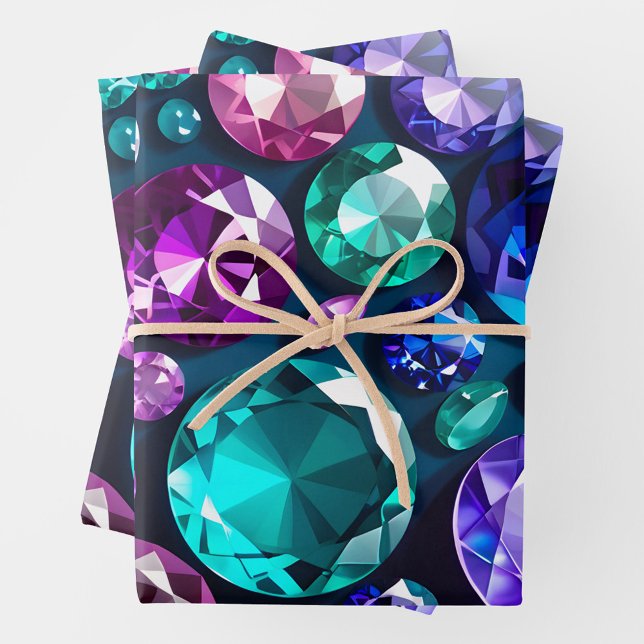 Farbenfrohe Juwel Art Wrapping Paper Sheets Geschenkpapier Set (Von Creator hochgeladen)