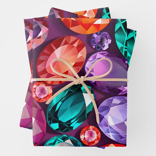 Farbenfrohe Juwel Art Wrapping Paper Sheets Geschenkpapier Set (Von Creator hochgeladen)