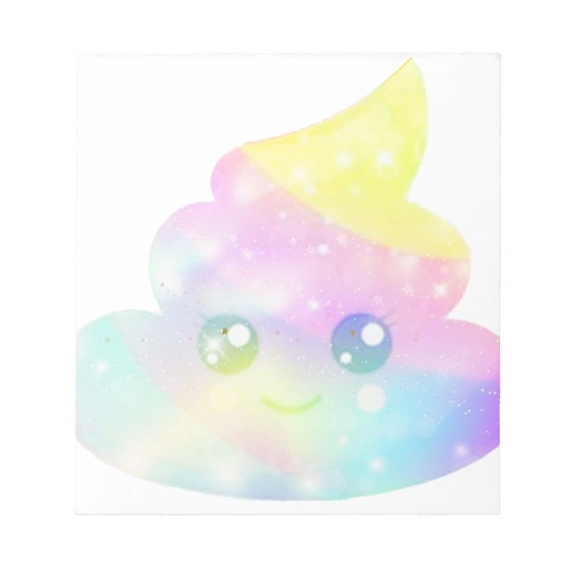 Farbenfrohe Kack Emoji Notizblock (Vorderseite)