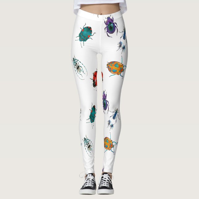Farbenfrohe Käfer Leggings (Vorderseite)