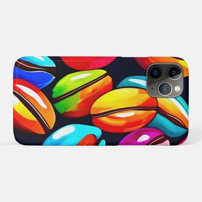 Farbenfrohe Kaffeebar Abstrakte Kunst Case-Mate iPhone Hülle (Rückseite (Horizontal))